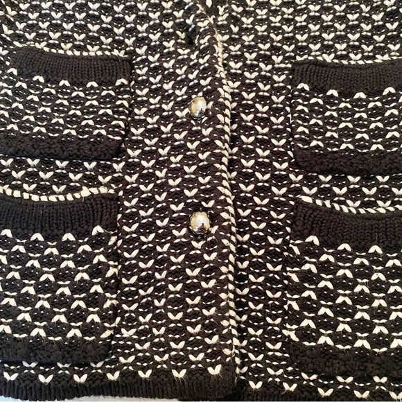 WHBM Thick Knit Black and White Button Cardigan - Small - Picture 7 of 11